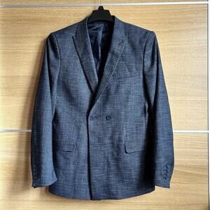 Boohoo Man Blazer Mens Sz 40 Blue Double Breasted Sport Coat Jacket